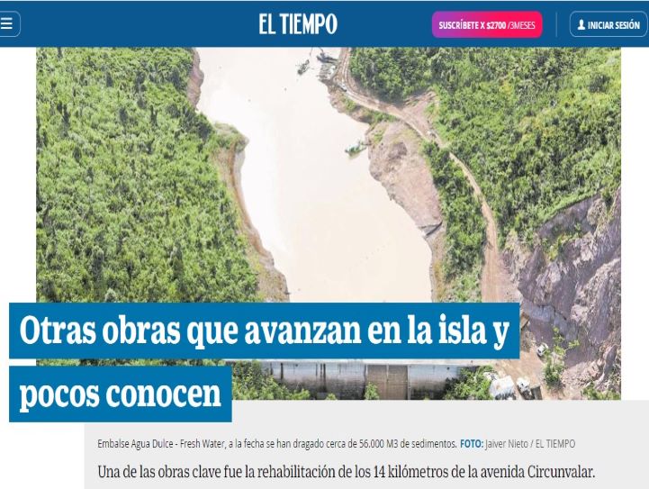 Nota El Tiempo sobre obras en Providencia