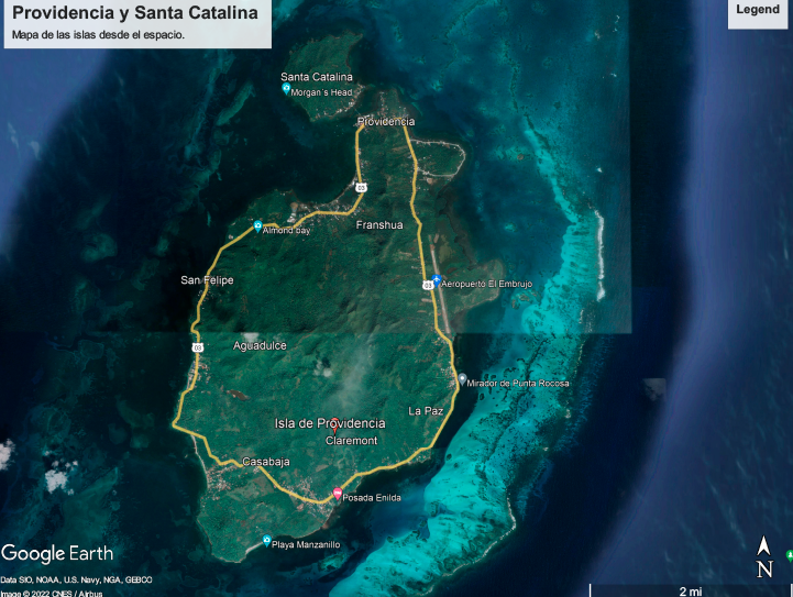 Mapa de Provindencia - google earth