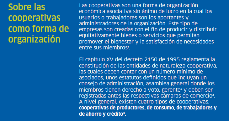 Sobre las cooperativas en Colombia
