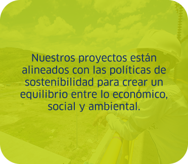 Nuestros proyectos están alineados con políticas de sostenibilidad